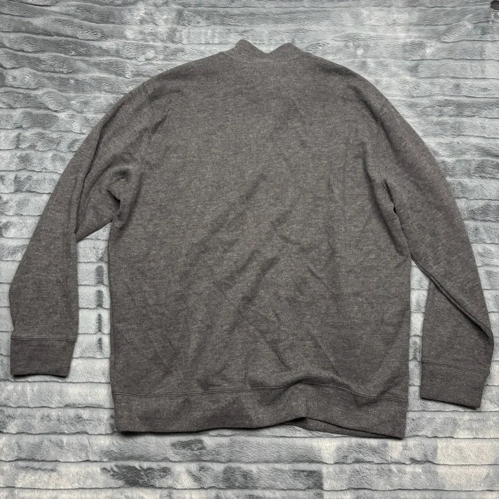 Lands End Mens Ribbed Quarter Zip Pullover Dark Charcoal XXL 2XL New With Tags